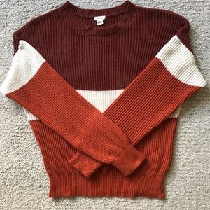 Garage Rust and Cream Colorblock Sweater